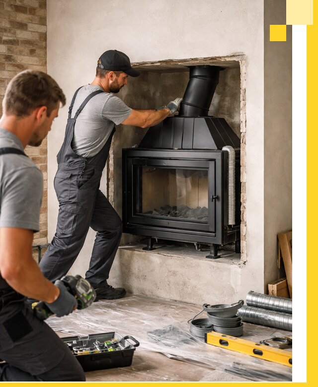 Установка каминных топок в Вологде: монтаж, подключение