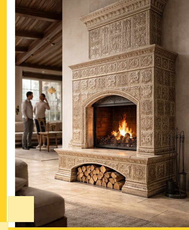 Купить изразцовый камин в Вологде от 256800 р. | ЭриданВгд