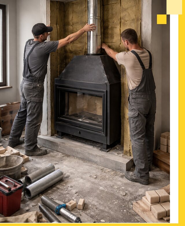 Изготовление и монтаж закрытых каминов в Вологде под ключ