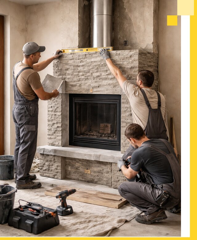 Профессиональный монтаж каминов под ключ в Вологде для дома