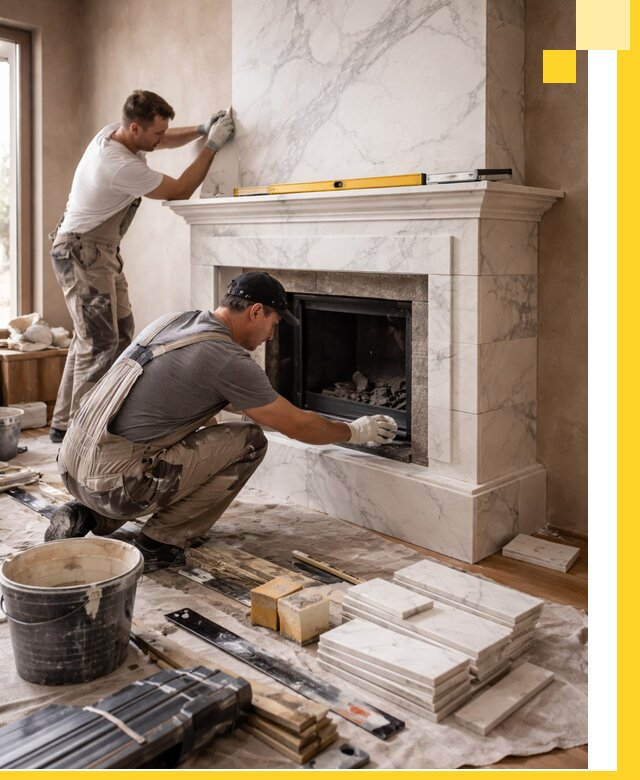 Отделка каминов в Вологде качественные облицовочные работы