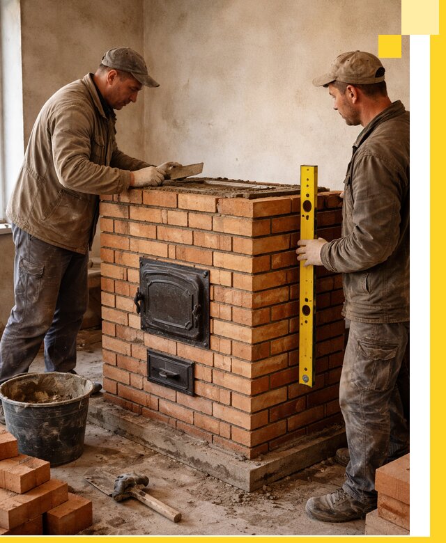 Отопительные печи под ключ в Вологде, установка и сборка