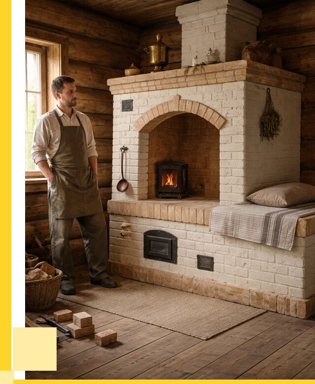 Русские печи с лежанкой под ключ в Вологде от 154080 р. ЭриданВгд