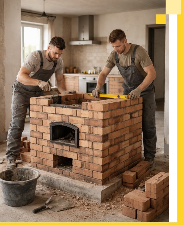 Установка и монтаж печей в частном доме в Вологде под ключ