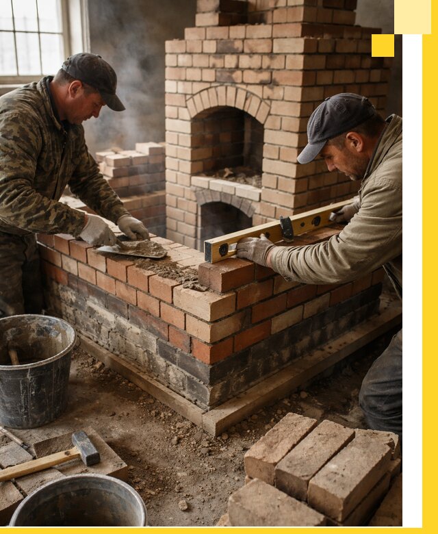 Изготовление и монтаж печей и каминов из кирпича в Вологде