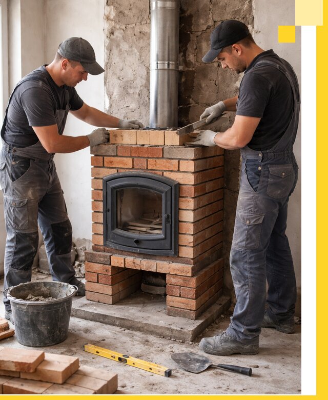 Монтаж печи камина под ключ в Вологде с гарантией и пусконаладкой