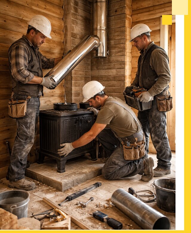 Профессиональный монтаж банных печей и дымоходов в Вологде