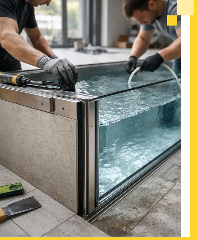 Проектирование и монтаж стеклянных бассейнов в Вологде