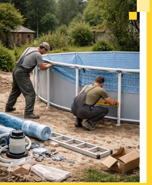 Установка и монтаж каркасных бассейнов в Вологде под ключ