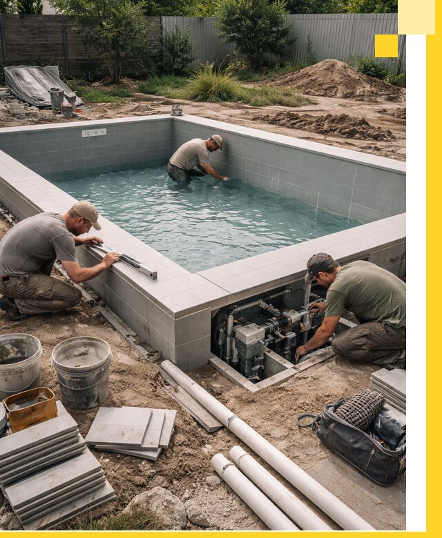 Строительство и монтаж бассейнов для дачи под ключ в Вологде