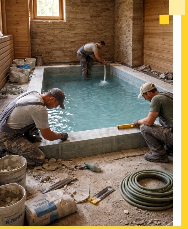 Проектирование и строительство бассейнов для бани в Вологде