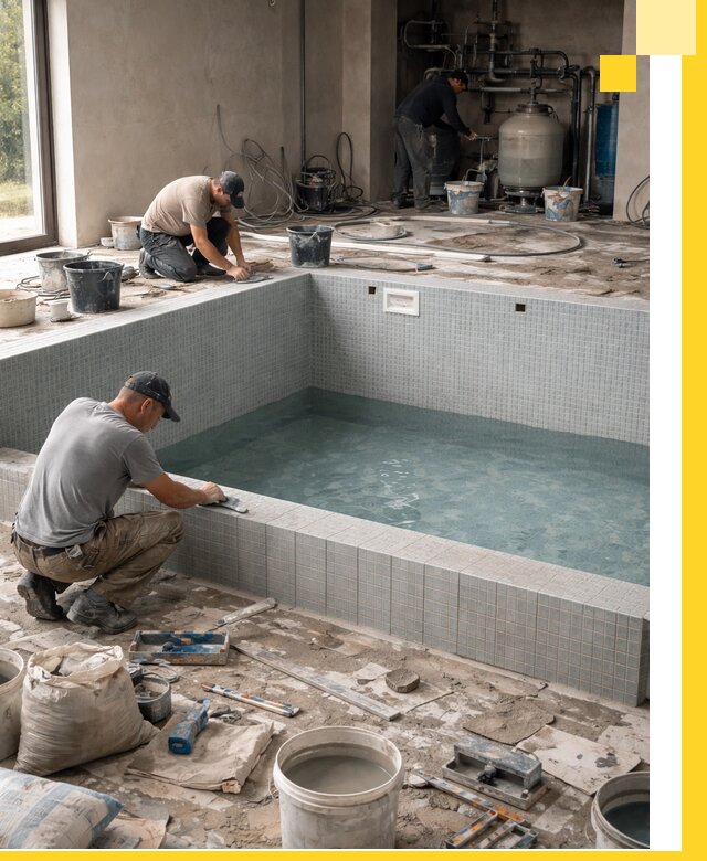 Строительство и монтаж бассейнов в помещении в Вологде