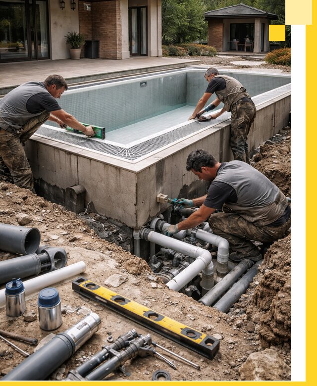 Строительство переливных бассейнов в Вологде под ключ