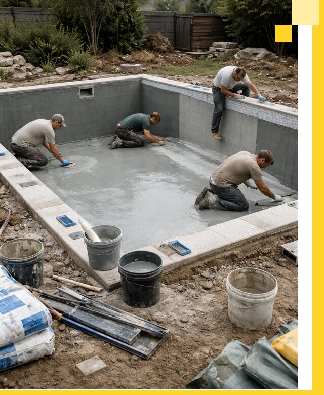 Изготовление и монтаж чаши бассейна под ключ в Вологде