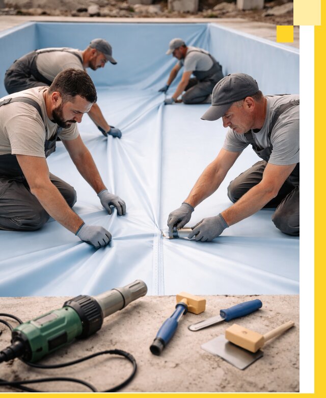 ПВХ пленка для бассейнов с монтажом и гарантией в Вологде