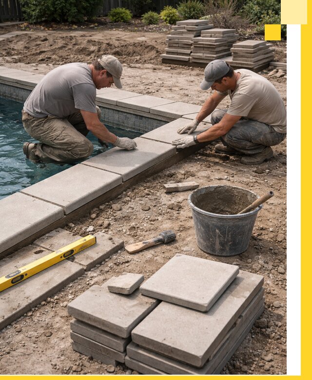 Установка и изготовление копингового камня для бассейнов в Вологде