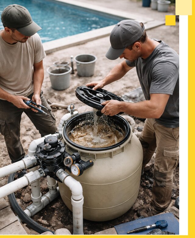 Установка и обслуживание песочных фильтров для бассейнов в Вологде