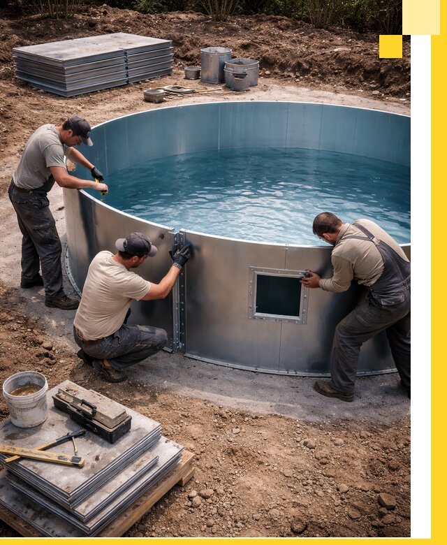 Круглые бассейны под ключ в Вологде проектирование и монтаж