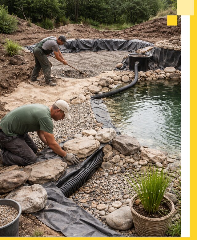 Строительство природных бассейнов и озер в Вологде под ключ