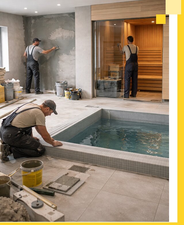 Проектирование и строительство сауны с бассейном в Вологде