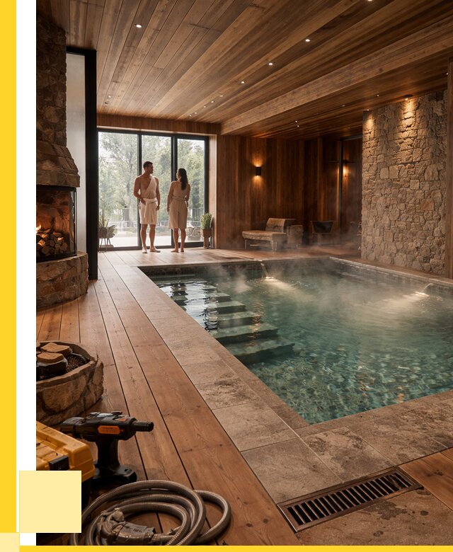 Проекты бань с бассейном под ключ в Вологде от 77040 р., ЭриданВгд