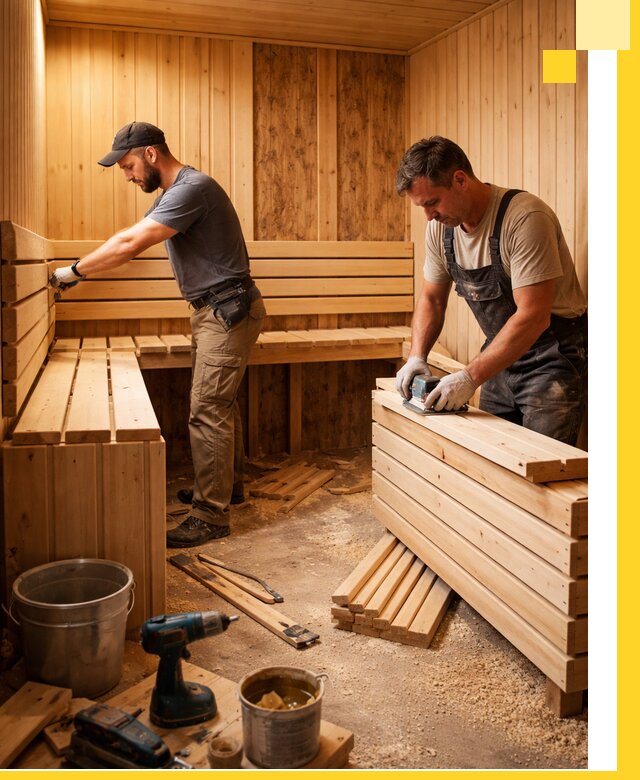 Профессиональный комплексный ремонт саун под ключ в Вологде
