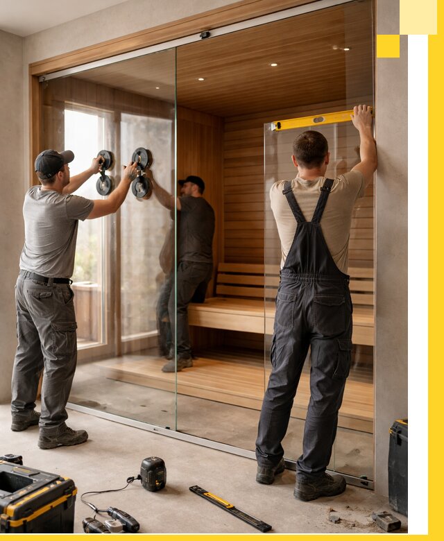 Производство и монтаж стеклянных саун под ключ в Вологде