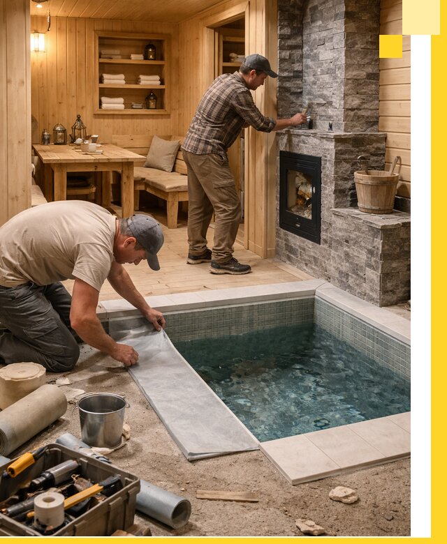 Строительство бань с комнатой отдыха под ключ в Вологде