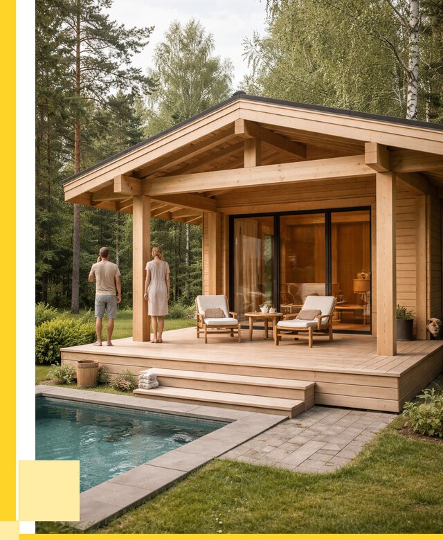 Бани с террасой под ключ в Вологде от 616320 р. | ЭриданВгд