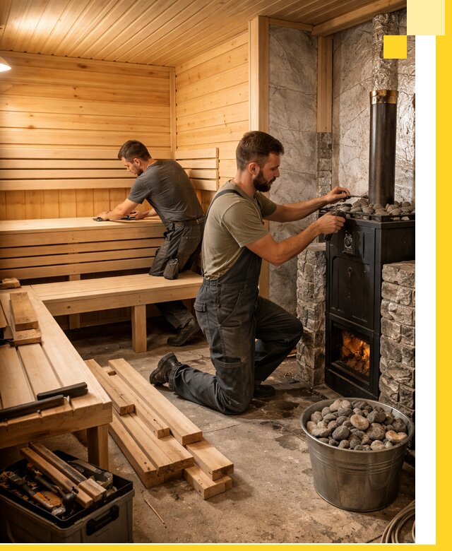 Дизайн и строительство интерьеров бань под ключ в Вологде