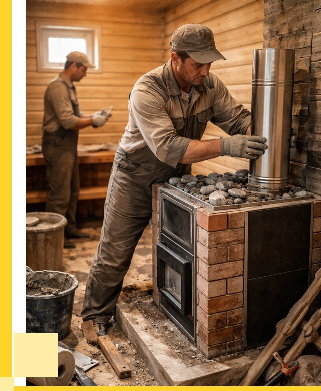 Монтаж печи в бане под ключ в Вологде от 20544 р. | ЭриданВгд