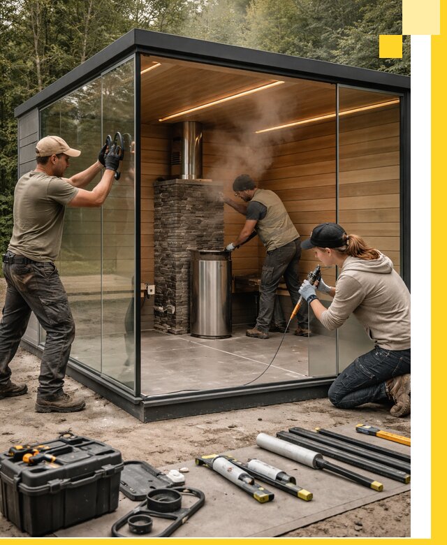 Проектирование и строительство стеклянных бань в Вологде