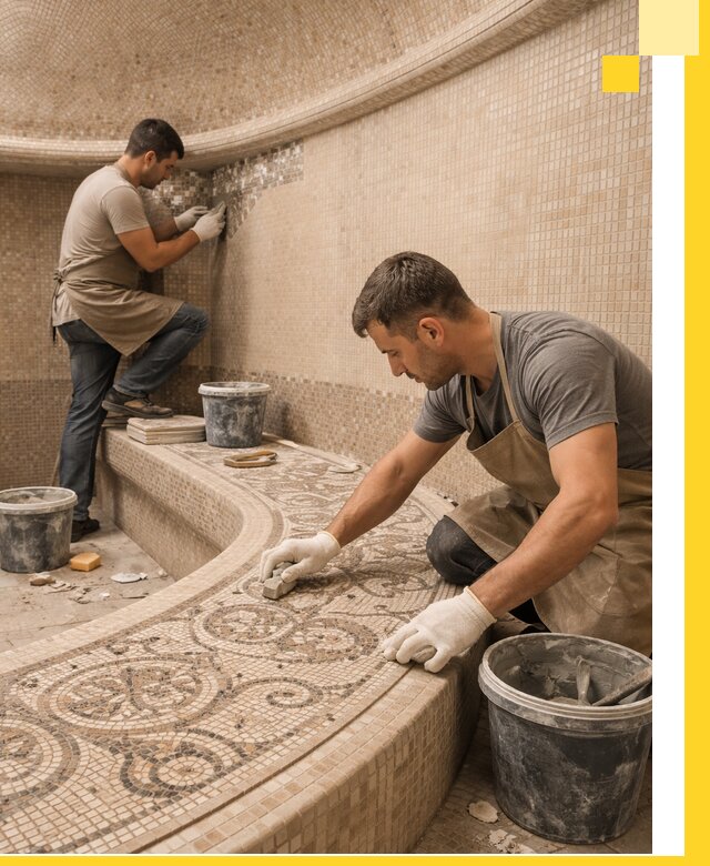 Плитка для хамама в Вологде, укладка, подбор и поставка